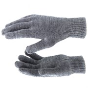 Двойные трикотажные перчатки Сибртех серое мулине 68684