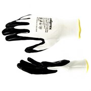 Полиэфирные перчатки Сибртех с черным нитрильным покрытием L 67861