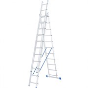 Алюминиевая трехсекционная лестница Сибртех 3x11 ступеней 97821
