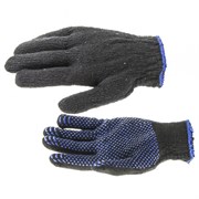 Хлопкоэфирные плюшевые перчатки Сибртех ПВХ точка 67769