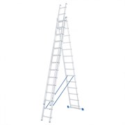 Алюминиевая трехсекционная лестница Сибртех 3x14 ступеней 97824