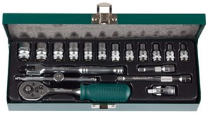 Универсальный набор торцевых головок Kraftool Industrie Qualitat 1/4", 4-13 мм, 18 предметов 27890-H18_z01