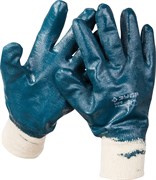 ЗУБР  HARD   р.L(9), с манжетой, с нитриловым покрытием, масло-бензостойкие, износостойкие,прочные перчатки, Профессионал (11272-L)