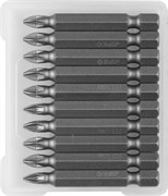 Кованые крестовые биты Зубр Мастер E1/4, PZ1x50мм, 10шт 26003-1-50-10