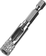 ЗУБР  АВК d 10 мм (HEX 1/4", 15 мм кромка), Вакуумное алмазное трубчатое сверло, Профессионал (29865-10)