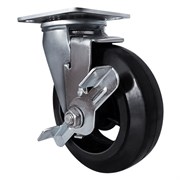 Поворотное большегрузное колесо обрезиненное 125 мм, с тормозом