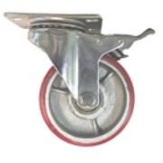 Поворотное промышленное колесо Medium полиуретановое 100 мм, с тормозом