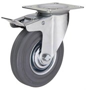 Поворотное аппаратное колесо 75 мм, с тормозом