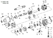 Ремкомплект для пневмогайковертов 33831-180, 33832-180, корпус двигателя в сборе (включая 28,29,30,31,32,33,34) King Tony 33832-C33RK1