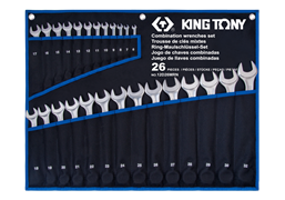Набор комбинированных ключей King Tony 6-32 мм, чехол из теторона, 26 предметов 12D26MRN