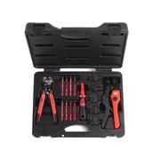 Универсальный набор для резки, снятия изоляции, опрессовки и монтажа проводов КВТ "UNI" с диэлектрическими битами