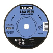 Отрезной круг по металлу FoxWeld FerrLine Expert 180 х 1,6 х 22,2 мм A46TBF
