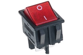 Клавишный выключатель EMAS с подсветкой, красная клавиша A14B1K11