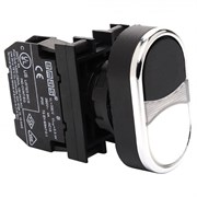 Сдвоенная нажимная кнопка EMAS черно-белая 1НО B100K20HB