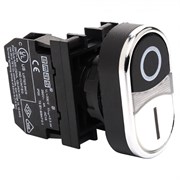 Сдвоенная нажимная кнопка EMAS черно-белая с маркировкой 1НО B100K20HB10