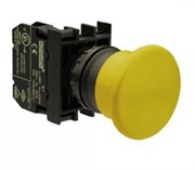 Нажимная кнопка EMAS "Грибок" без фиксации желтая 1НО B100MS