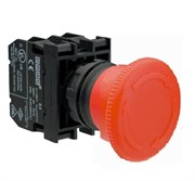 Аварийная кнопка EMAS "Грибок" 40мм с фиксацией, возврат поворотом (1НО+1НЗ) B102E