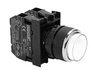 Нажимная выступающая кнопка EMAS белая (1НО+1НЗ) B102HB