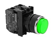 Нажимная выступающая кнопка EMAS зеленая (1НО+1НЗ) B102HY