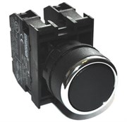 Нажимная кнопка EMAS круглая черная (1НО+1НЗ) B102DH