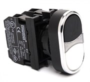 Сдвоенная нажимная кнопка EMAS черно-белая (1НО+1НЗ) B102K20HB