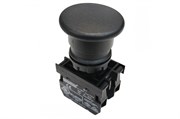 Нажимная кнопка EMAS "Грибок" без фиксации черная (1НО+1НЗ) B102MH