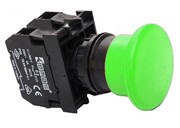 Нажимная кнопка EMAS "Грибок" без фиксации зеленая (1НО+1НЗ) B102MY