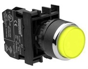 Нажимная выступающая кнопка EMAS желтая, с блоком подсветки (1НО) B130HS