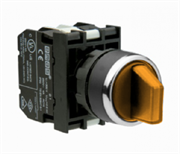 Переключатель EMAS 2-0-1 с подсветкой неон, с фиксацией, желтый, 2НО B131SL30S