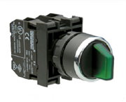 Переключатель EMAS 2-0-1 с подсветкой неон, с фиксацией в 1 положении, зеленый, 2НО B131SL31Y