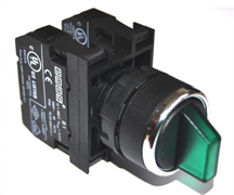 Переключатель EMAS 0-1 с подсветкой светодиод 12-30V AC/DC, без фиксации, зеленый 2НО B191SL32Y