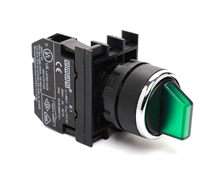 Переключатель EMAS 0-1 с подсветкой светодиод 100-230V AC, без фиксации, зеленый 1НО B1Y0SL21Y