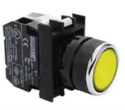 Нажимная кнопка EMAS с подсветкой желтый светодиод 12-30V AC/DC (1НО) B180DS