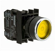 Нажимная кнопка EMAS с фиксацией, с подсветкой желтый светодиод 12-30V AC/DC (1НО) B180FS