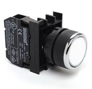 Нажимная кнопка EMAS круглая белая 1НЗ B200DB