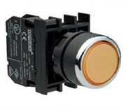 Нажимная кнопка EMAS круглая желтая 1НЗ B200DS