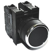 Нажимная кнопка EMAS круглая черная 2НЗ B202DH