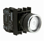 Нажимная кнопка EMAS белая с фиксацией, с подсветкой белым светодиодом 100-230V AC (1НЗ) B2B0FB