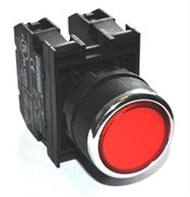 Нажимная кнопка EMAS красная с подсветкой красным светодиодом 100-230V AC (2НЗ) B2K2DK