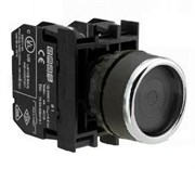 Нажимная кнопка EMAS круглая, с фиксацией, черная (2НЗ) B202FH