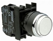 Нажимная выступающая кнопка EMAS белая (1НЗ) B200HB