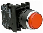 Нажимная выступающая кнопка EMAS красная (1НЗ) B200HK