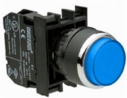 Нажимная выступающая кнопка EMAS синяя (1НЗ) B200HM