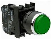 Нажимная выступающая кнопка EMAS зеленая (1НЗ) B200HY