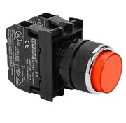 Нажимная выступающая кнопка EMAS красная (2НЗ) B202HK