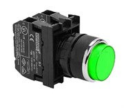 Нажимная выступающая кнопка EMAS зеленая (2НЗ) B202HY