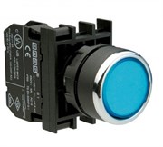 Нажимная кнопка EMAS круглая синяя 1НЗ B200DM