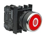 Нажимная кнопка EMAS круглая красная с маркировкой "0" 1НЗ B200DKO