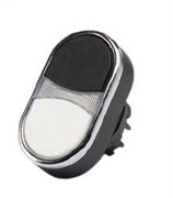 Головка для кнопки EMAS сдвоенной черно-белой ровной BDK20HB