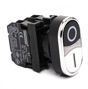 Сдвоенная нажимная кнопка EMAS черно-белая (1НО+1НЗ) B102K20HB10